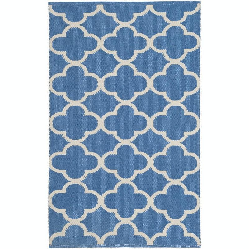 Ivory Cotton-Wool Blend Hand-Woven Flat Rug, 2'6" x 4'