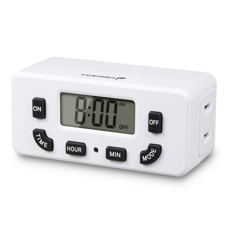 White Digital 24-Hour Programmable Outlet Timer