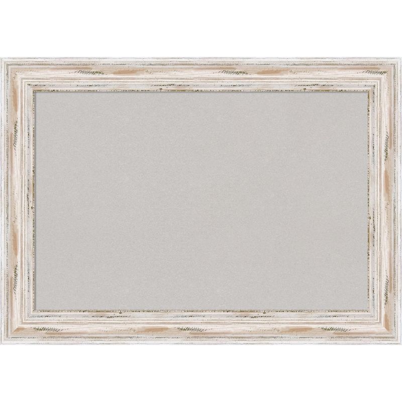 Alexandria White Wash Narrow Wood Framed Corkboard