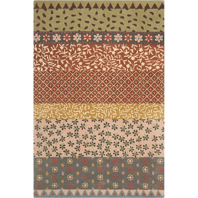 Bella Ivory and Multi-Colored Hand-Tufted Wool 6' x 9' Area Rug