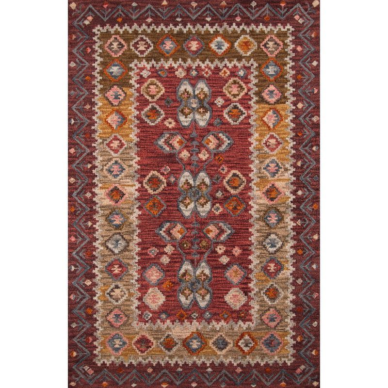 Arlington Nomadic Red Wool 5' x 8' Hand-Tufted Area Rug