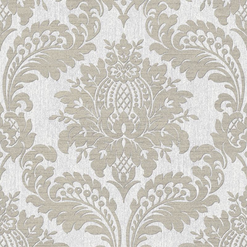 Luxurious Grey Damask Removable Vinyl Wallpaper Roll