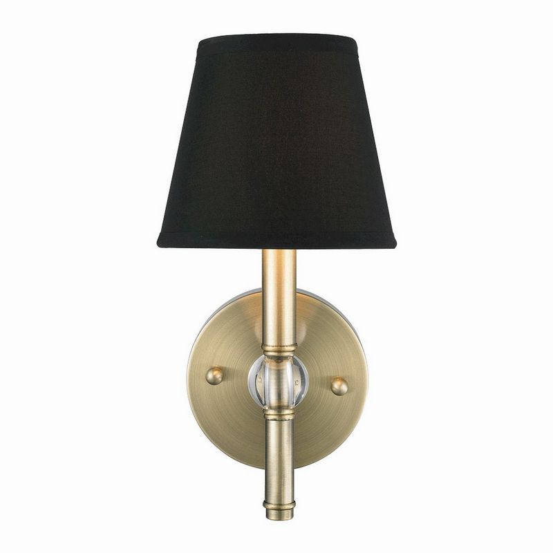 Aged Brass and Black Transitional Wall Sconce