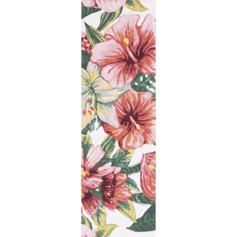 Multicolor Floral Reversible Indoor/Outdoor Runner Rug