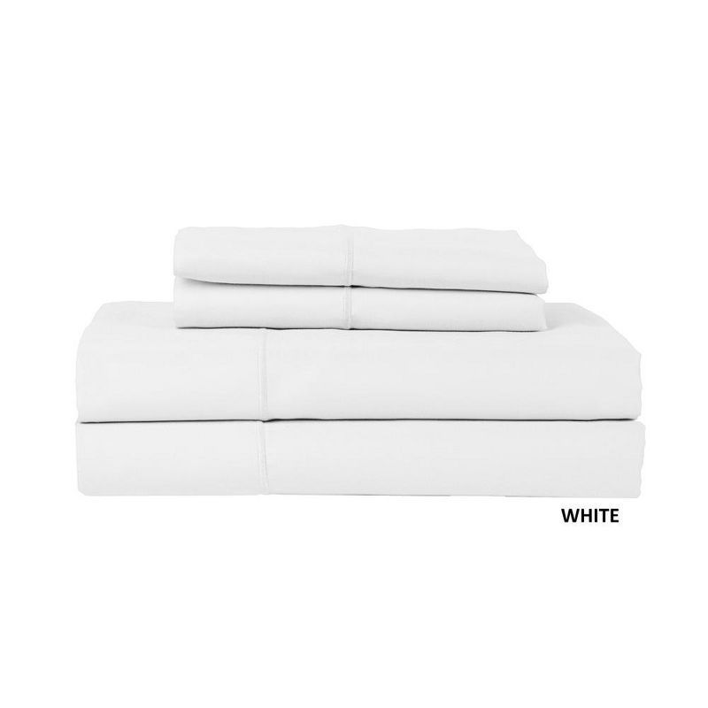 Queen White Egyptian Cotton Sateen 4-Piece Sheet Set