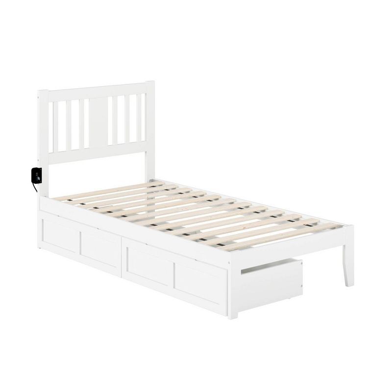 Tahoe Twin Mission-Style Bed with USB Charger & Storage Drawers