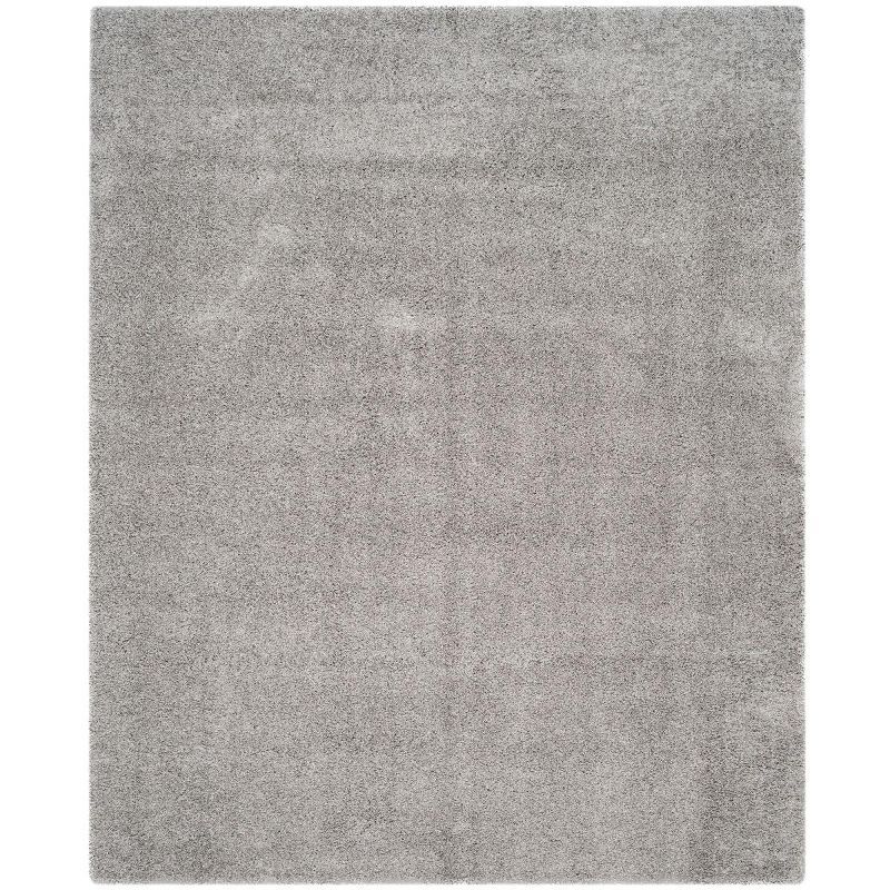 SoCal Cool Silver Shag Rectangular Area Rug, 8'6" x 12'