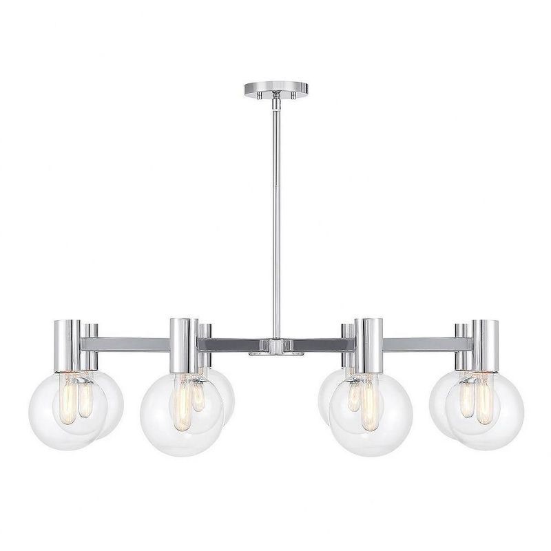 Savoy House Wright 8-Light Chrome Chandelier with Clear Glass Shades
