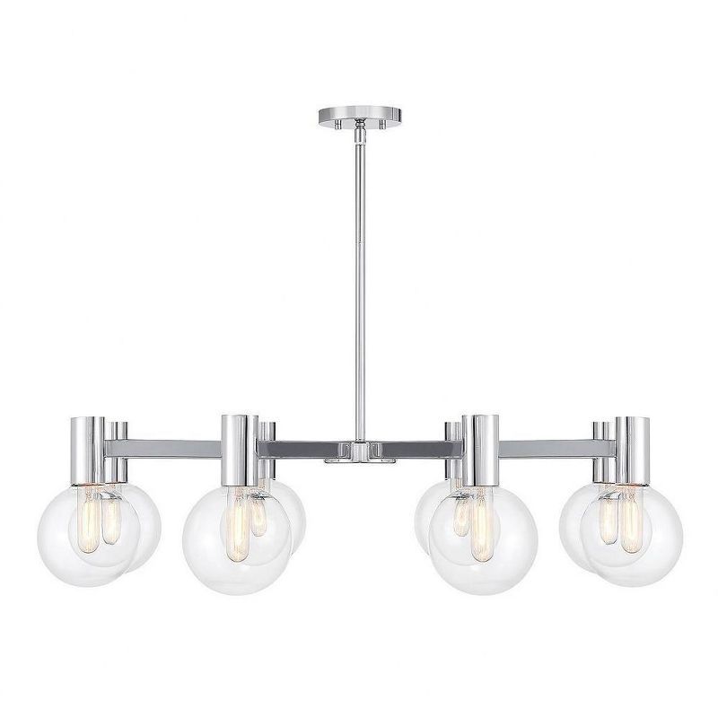 Savoy House Wright 8-Light Chrome Chandelier with Clear Glass Shades