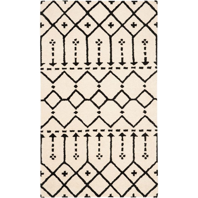 Ivory Elegance Handmade Tufted Wool Square Accent Rug