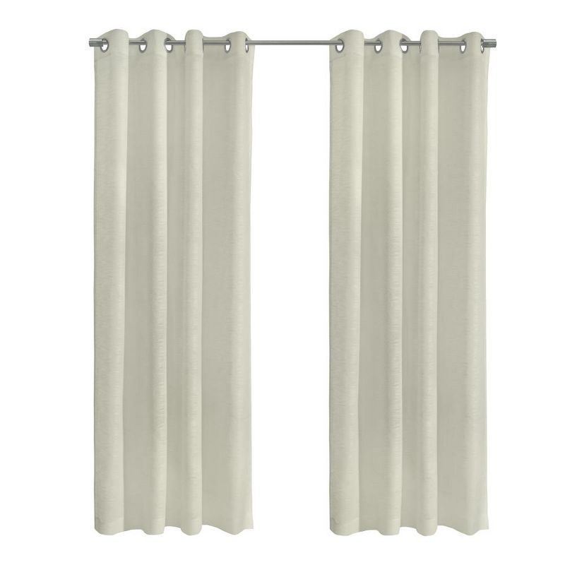 Off-White Sheer Grommet Top Polyester Curtain Panel