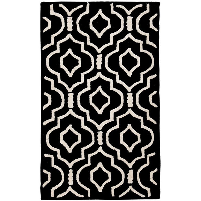 Cambridge Black and Ivory Hand-Tufted Wool Rug