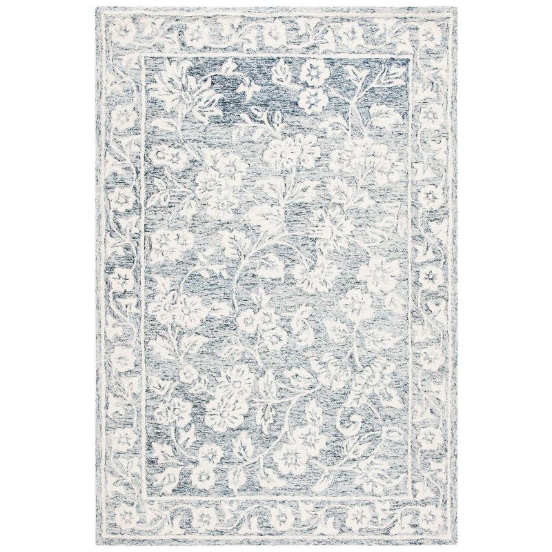 Capri 36" x 24" Blue Hand-Tufted Wool Area Rug