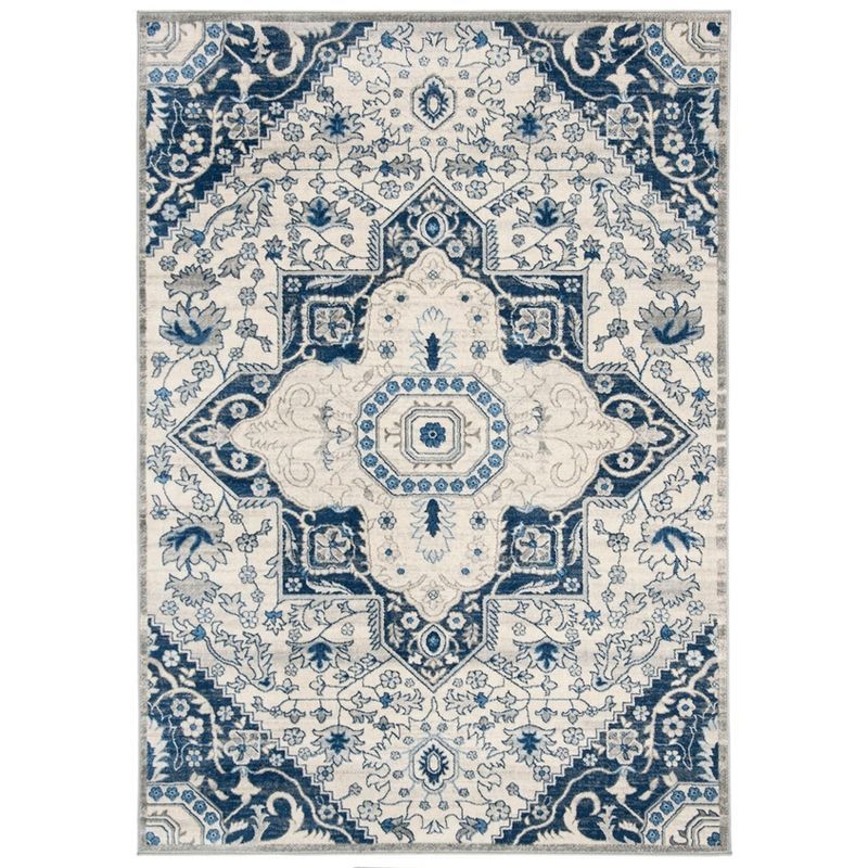 Elysian Blue 9' x 12' Hand-Knotted Synthetic Area Rug