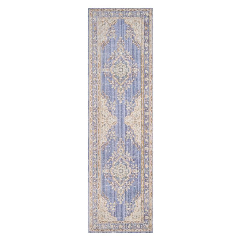 Periwinkle Braided Elegance Synthetic Runner Rug 2'7" x 8'