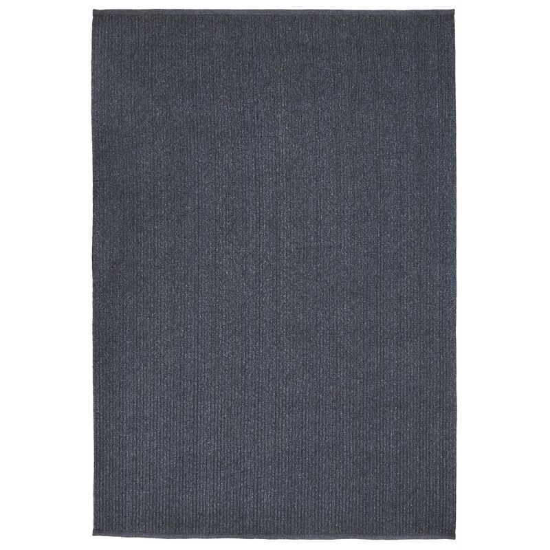 Navy Braided 5' x 7' Reversible Synthetic Rectangular Rug