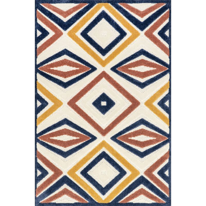 Salena Transitional Diamond 5'3" x 7'7" Indoor/Outdoor Area Rug