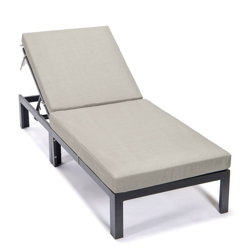 Chelsea Beige Cushioned Aluminum Outdoor Chaise Lounge