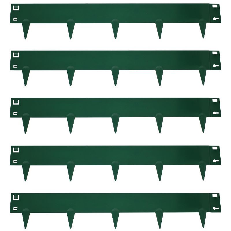 Green Steel Heavy-Duty Lawn and Garden Landscape Edging Borders - 16' - 5 Pack