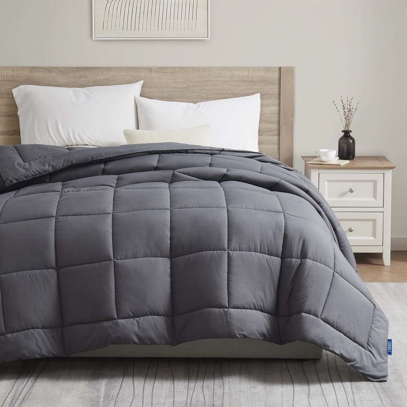 Gray Twin Microfiber All-Season Duvet for Adults