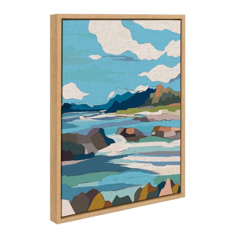 Nikita Jariwala Brienz Framed Canvas Landscape Art in Natural Wood