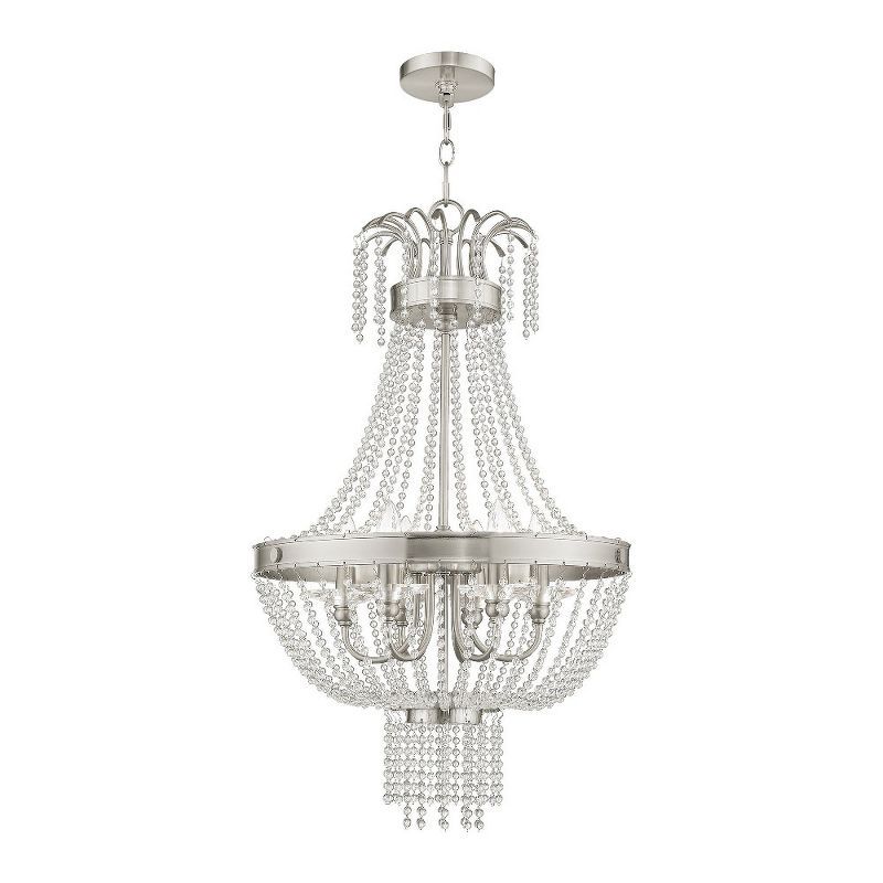 Brushed Nickel Crystal 6-Light Mini Chandelier