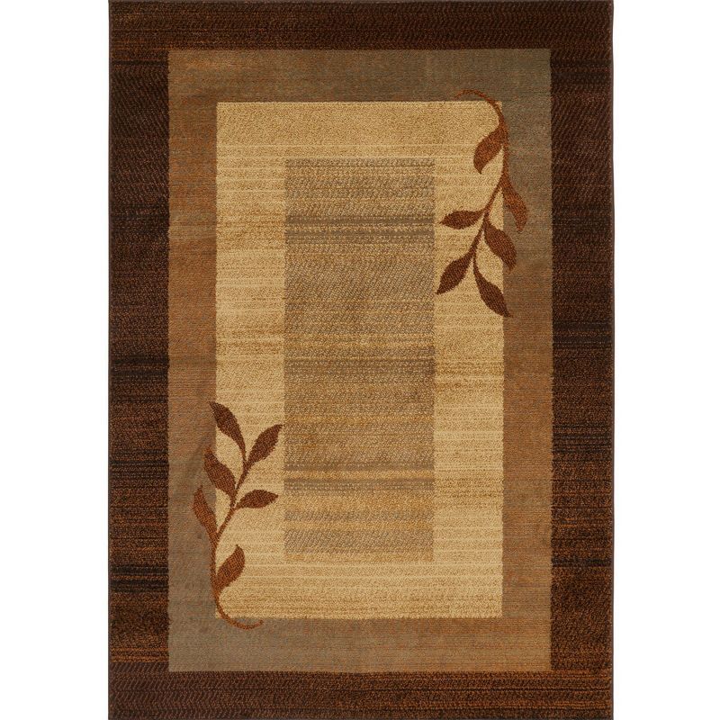 Clover Brown and Blue Modern Elegance Rectangular Area Rug, 43"x62"