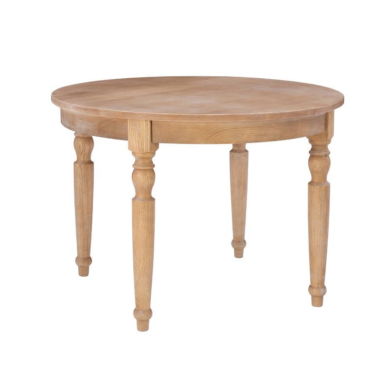 Light Brown Round Wood Transitional Dining Table