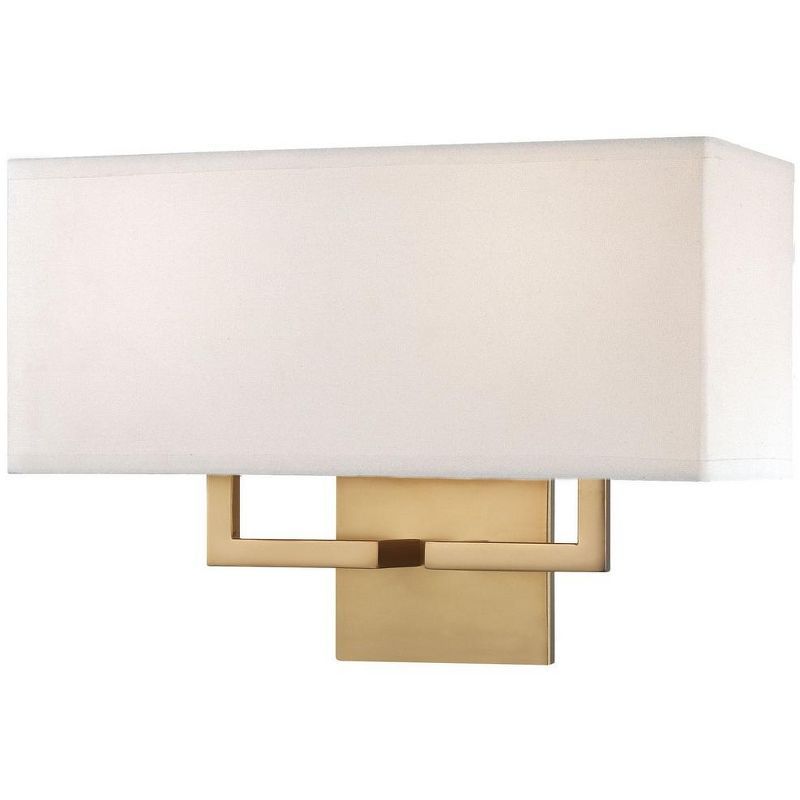 Honey Gold 2-Light Wall Sconce with Fabric Shade