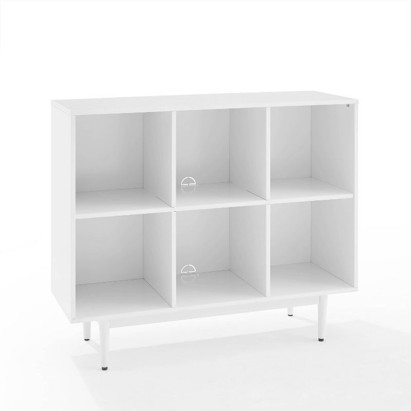 Crosley Liam Modern White 6-Cube Media Bookcase