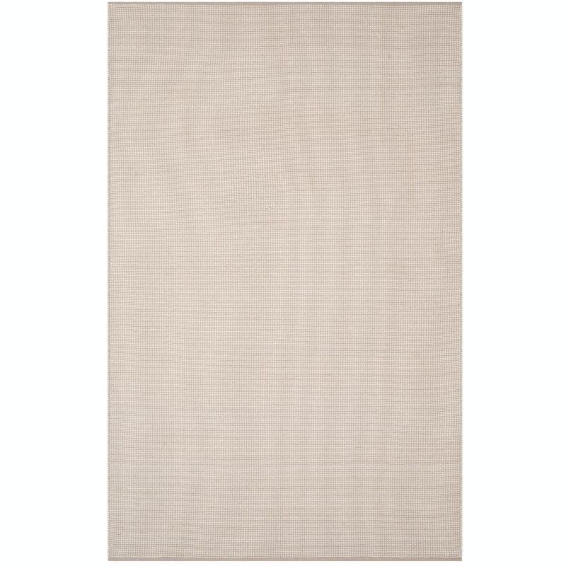 Ivory and Grey Handwoven Cotton Area Rug 3' x 5'