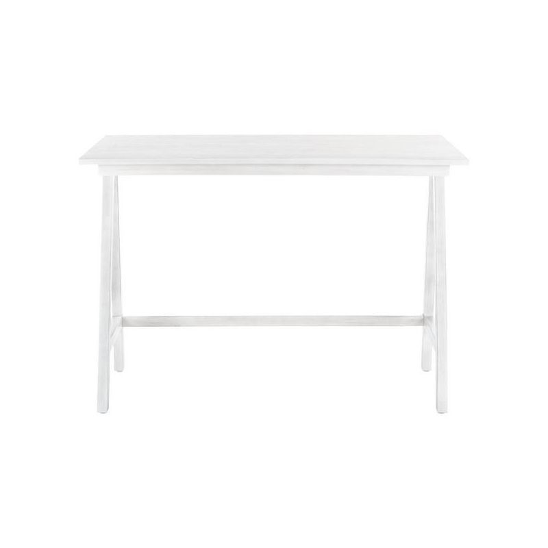 Asymmetrical Whitewashed Mahogany Desk with Drawer