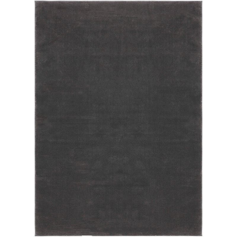 Charcoal Rectangular Synthetic Non-slip Area Rug