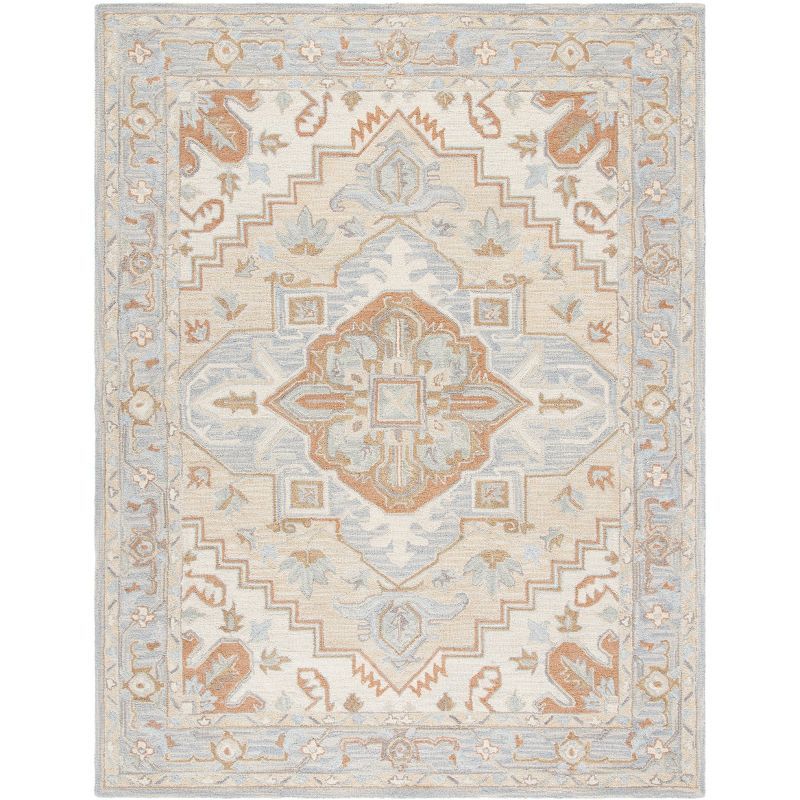 Heritage Beige and Gray Hand-Tufted Wool Area Rug