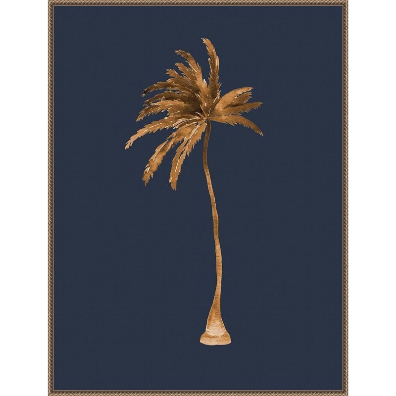 Golden Palm Beaded Bronze Framed Canvas Wall Art, 32" x 42"