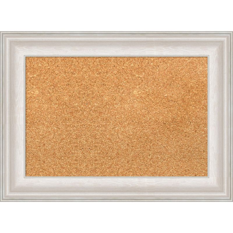 Trio White Wash Silver Framed Natural Cork Bulletin Board 18x12