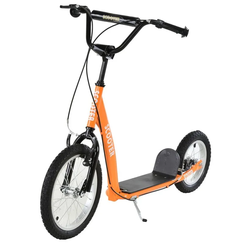 Orange Steel Youth Kick Scooter with Adjustable Handlebar