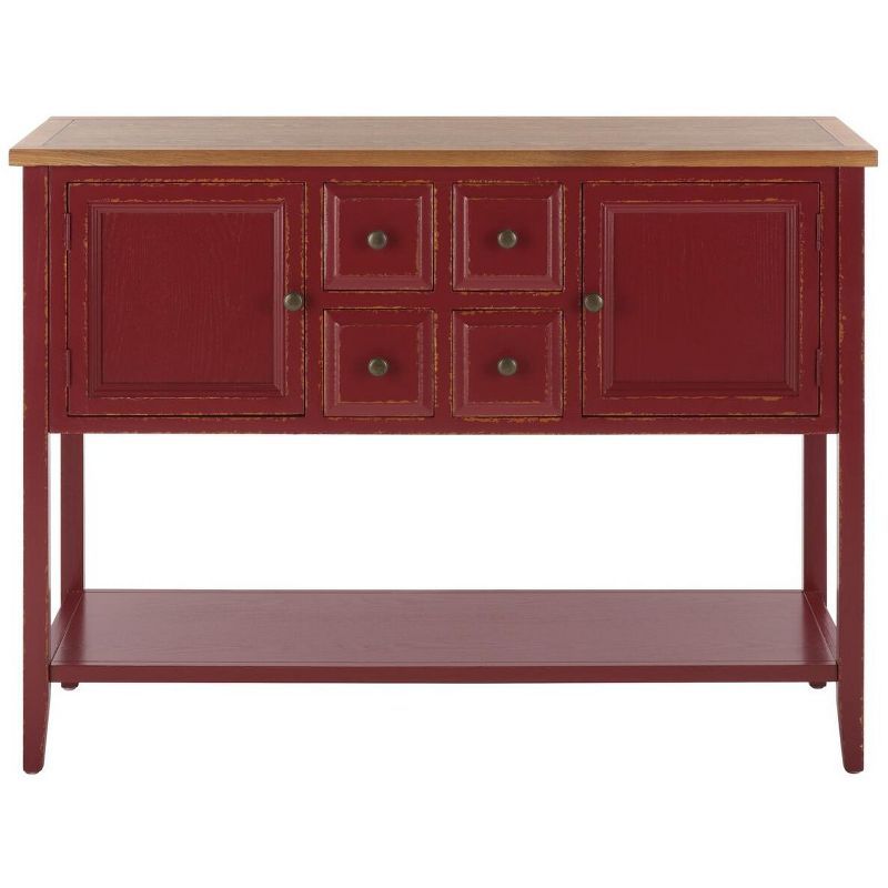 Transitional Egyptian Red Oak Sideboard with Storage
