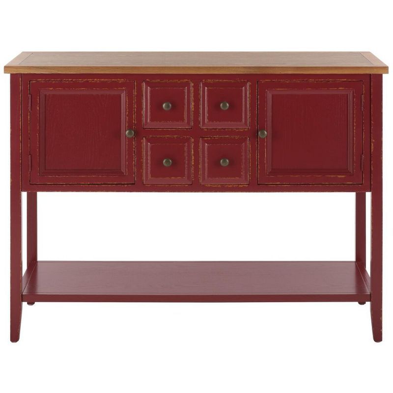 Transitional Egyptian Red Oak Sideboard with Storage