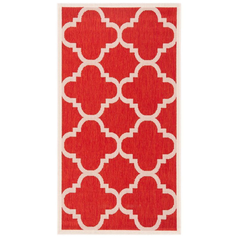 Reversible Easy-Care Rectangular Red Synthetic 5' x 7' Area Rug