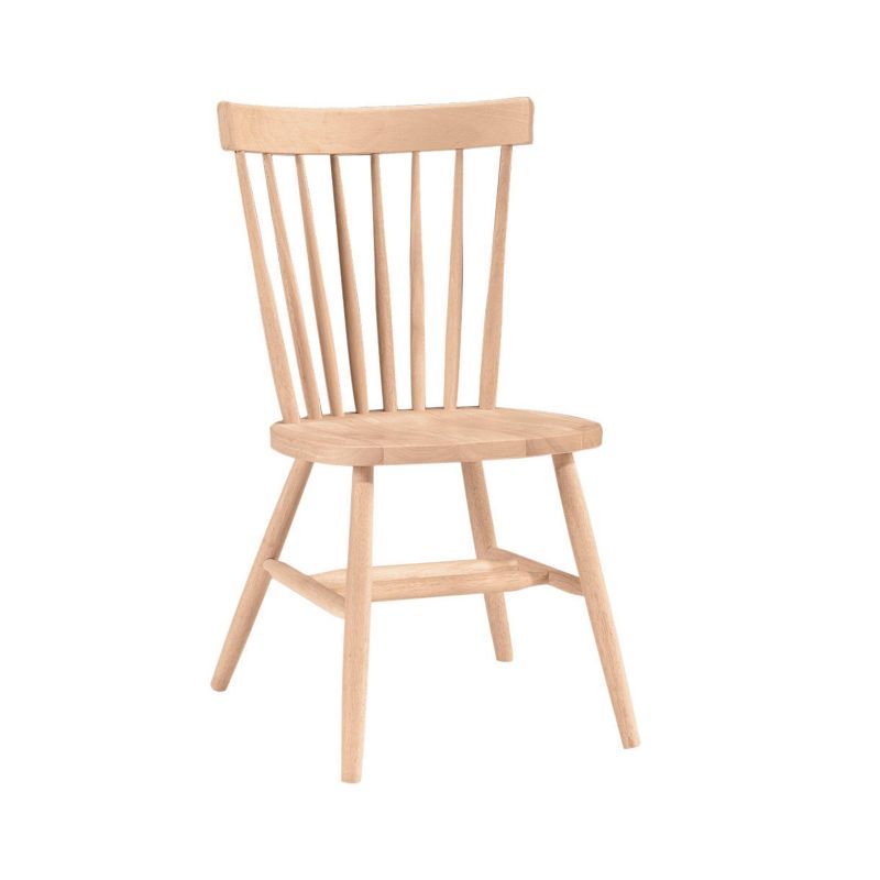 Brown Solid Wood Slat Back Side Chair, 40"