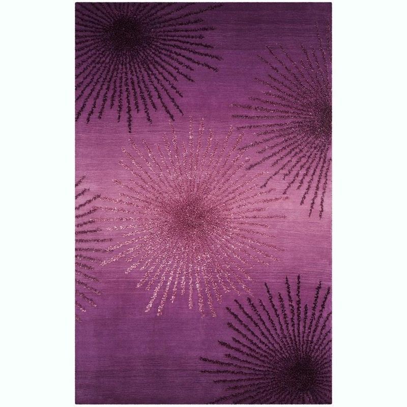 Handmade Purple Wool and Viscose 8' x 10' Tufted Area Rug
