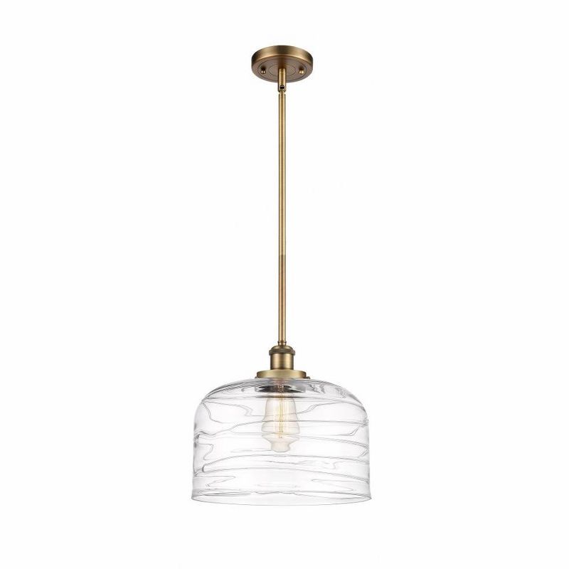 Brushed Brass Mini Pendant with Clear Glass Shade