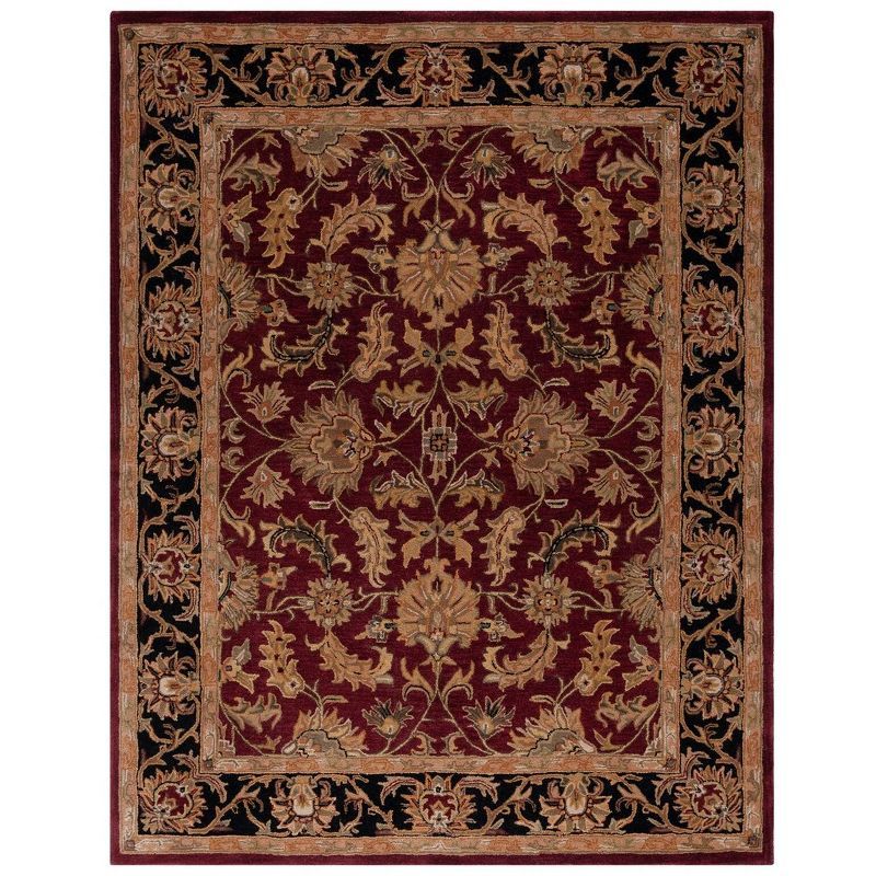 Hand-Tufted Red and Black Wool 8' x 10' Area Rug
