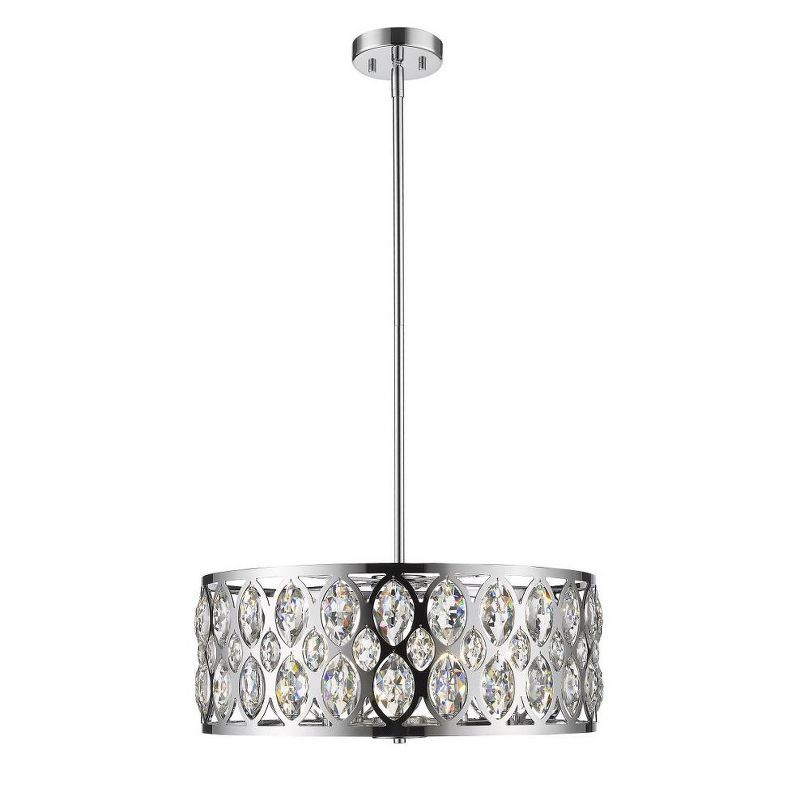 Dealey Chrome 6-Light Chandelier with Crystal Accents