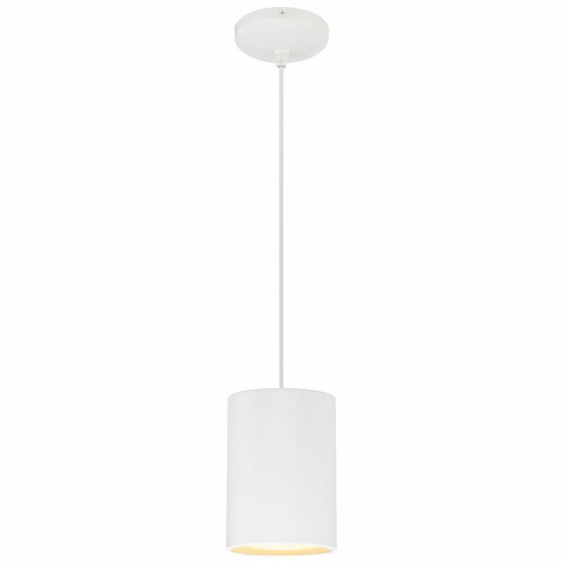 Matte Black Modern Drum Pendant Light with LED