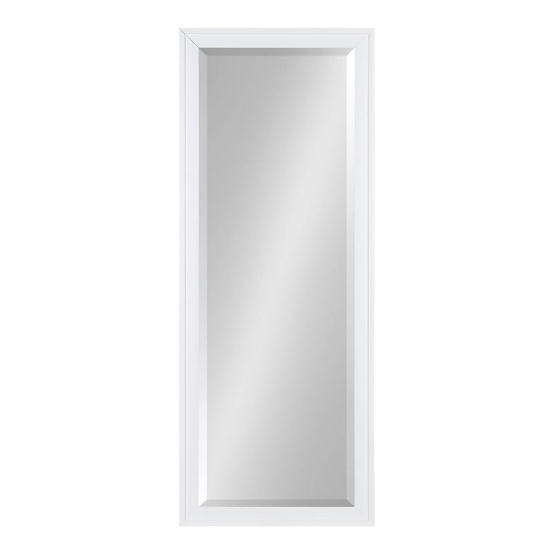 White Full Length Rectangular Wall Mirror with Beveled Edge