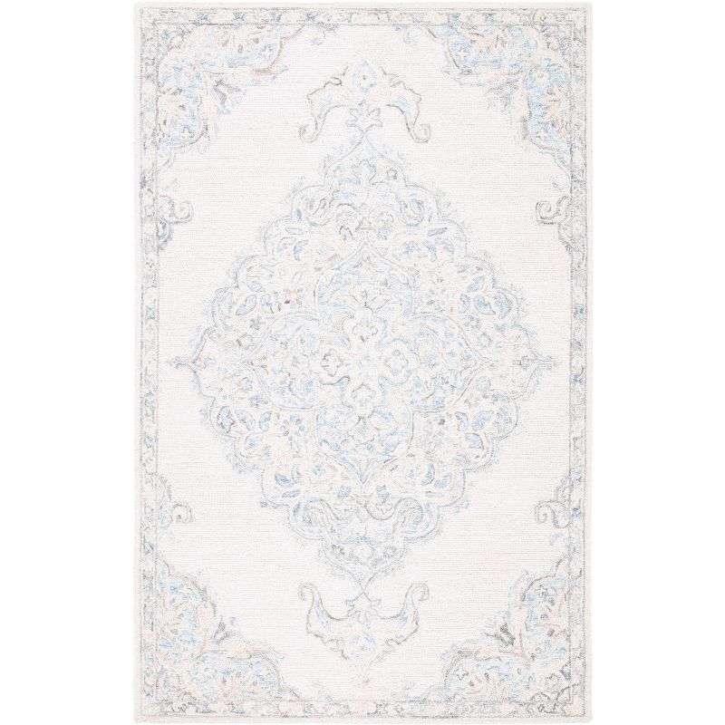 Ivory Elegance Hand-Tufted Wool Rectangular Area Rug, 4' x 6'