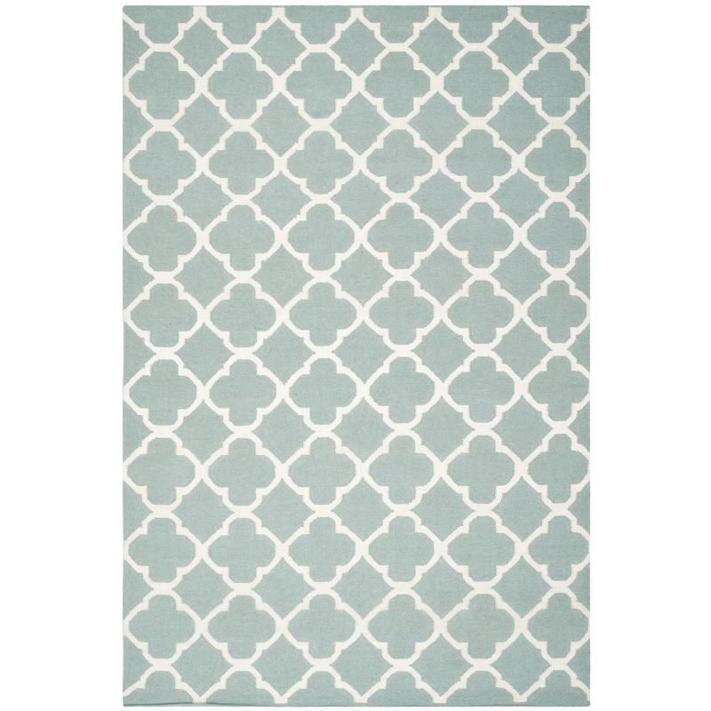 Safavieh Blue and Ivory Wool Geometric 6' x 9' Area Rug