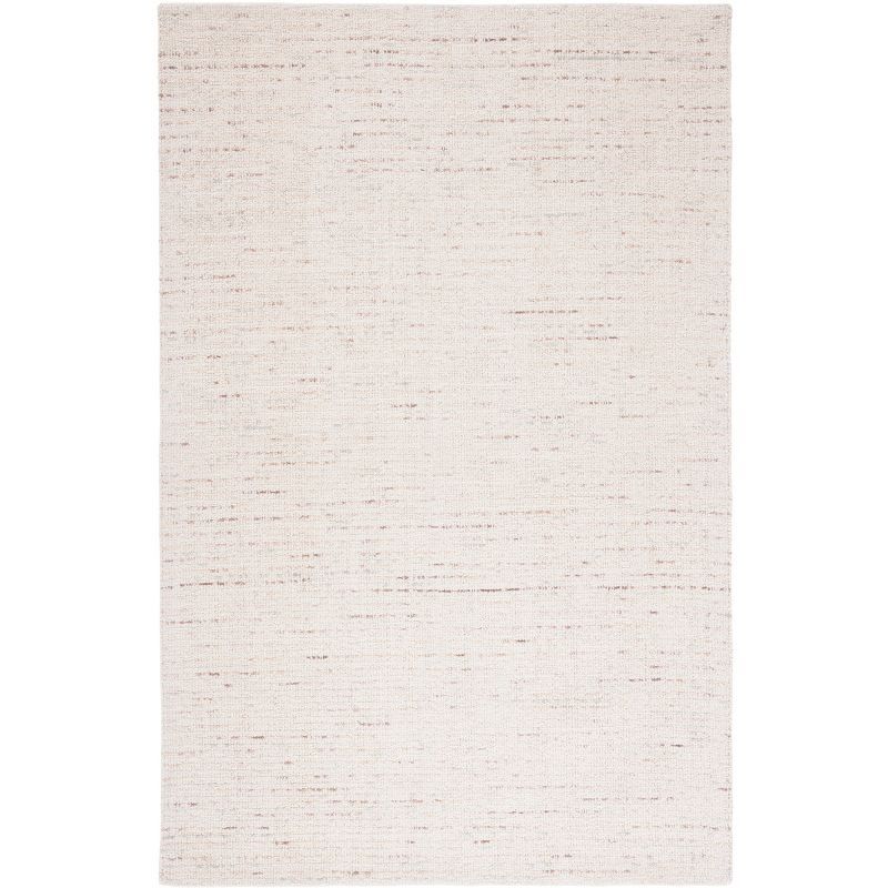 Ivory Abstract Handmade Wool Tufted Reversible Rug 4' x 6'